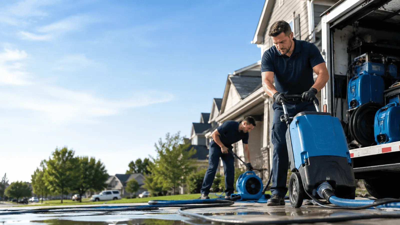 Dehumidification being performed in Frenchmans Bayou, AR